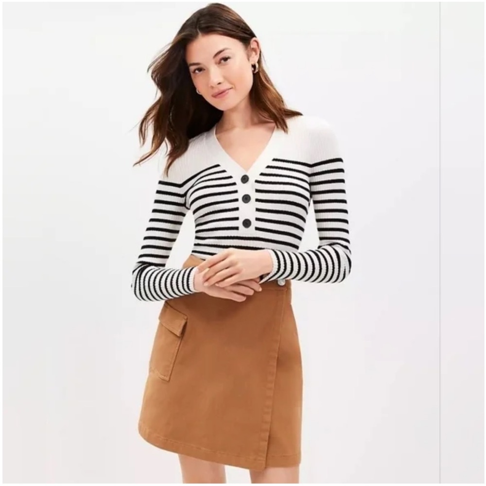LOFT Twill Cargo Wrap Skirt